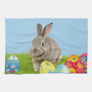 Cute Easter Bunnyfor a positive mood  Kitchen Towel