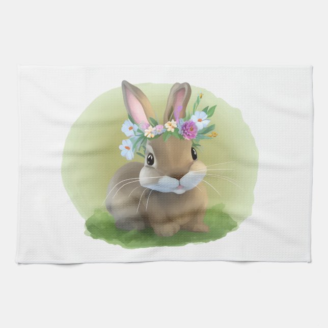 Cute Easter Bunnyfor a positive mood   Kitchen Towel (Horizontal)