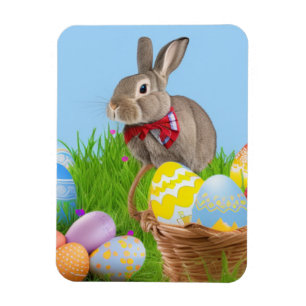 Cute Easter Bunnyfor a positive mood   Magnet