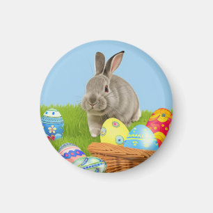 Cute Easter Bunnyfor a positive mood   Magnet