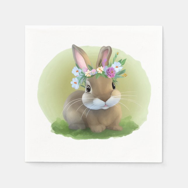 Cute Easter Bunnyfor a positive mood  Napkin (Front)