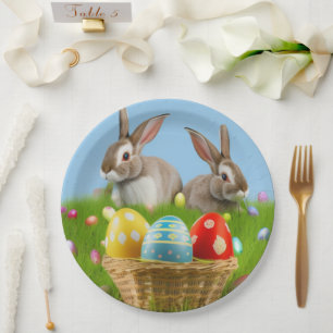 Cute Easter Bunnyfor a positive mood     Paper Plate