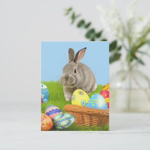 Cute Easter Bunnyfor a positive mood  Postcard
