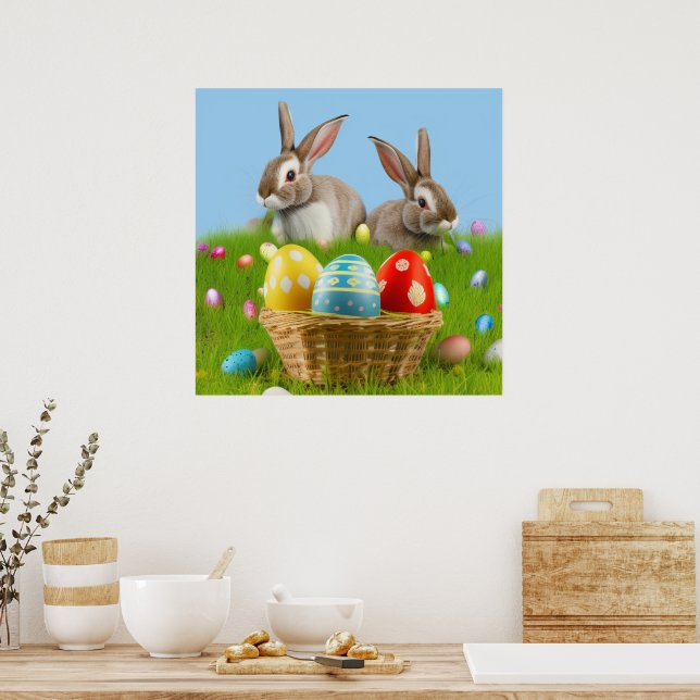 Cute Easter Bunnyfor a positive mood  Poster (Kitchen)