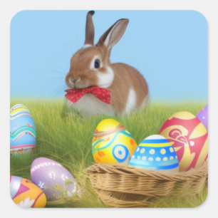 Cute Easter Bunnyfor a positive mood    Square Sticker