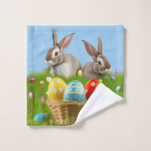 Cute Easter Bunnyfor a positive mood Wash Cloth