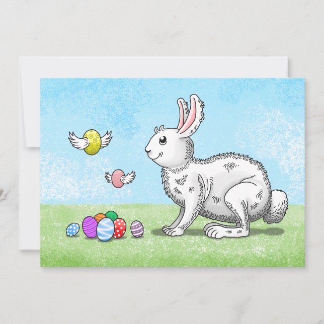 Cute Easter Bunny's Egg Hunt Invitation (Front)
