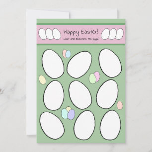 Cute Easter Card Easter Egg Colouring Activity