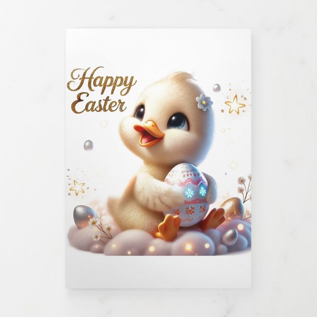 Cute Easter Card With Duck  (Cover)