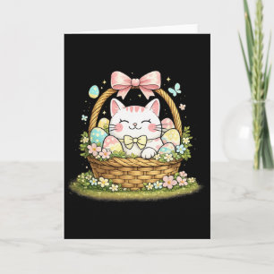 Cute Easter Cat Sket Cats Lover White Kitten Card