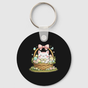 Cute Easter Cat Sket Cats Lover White Kitten Keychain