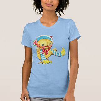 Cute Easter Chic on Light Blue T Shirt