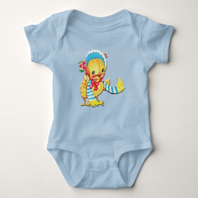 Cute Easter Chic Unisex Blue Bodysuit (Front)