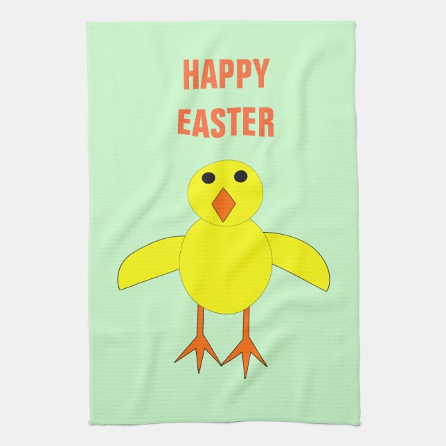 Cute Easter Chick Custom Kitchen Towel (Vertical)