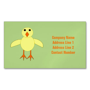 Cute Easter Chick Custom Magnetic Business Card