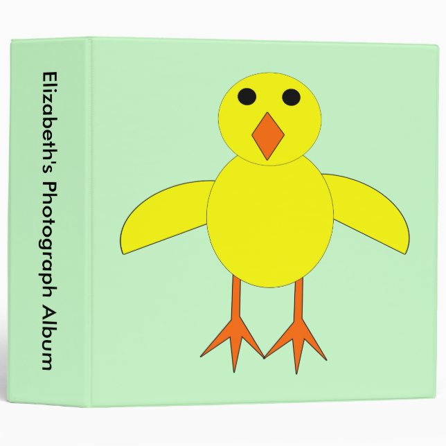 Cute Easter Chick Custom Photo Album Binder (Front/Spine)