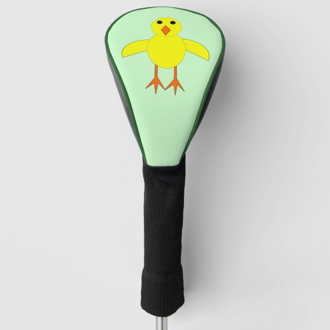 Cute Easter Chick Golf Driver Cover (Front)