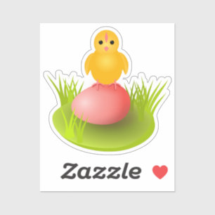 Cute Easter chick on egg