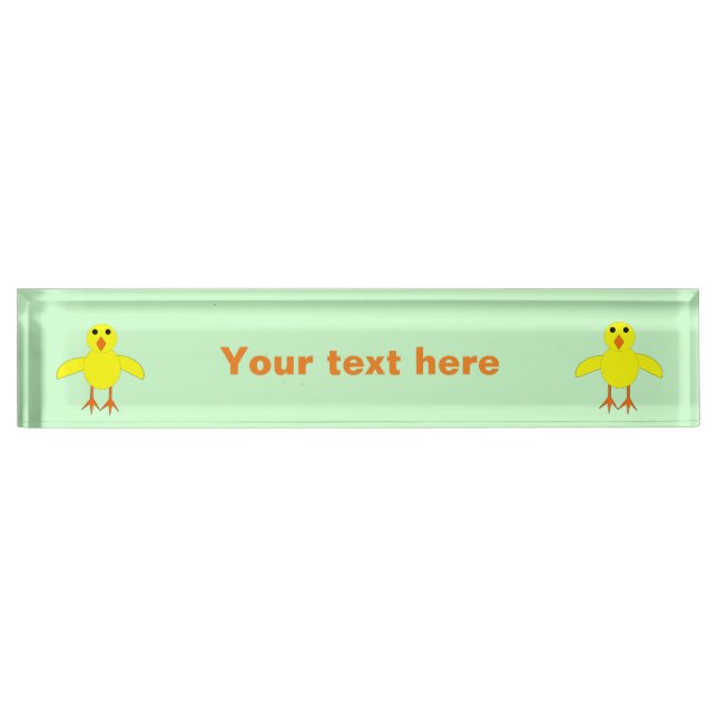Cute Easter Chick Personalized Desk Nameplate (Front)