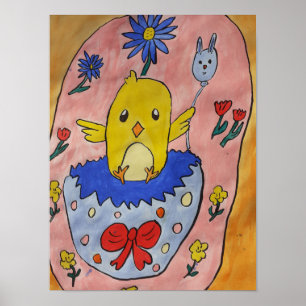 Cute Easter Chick Poster