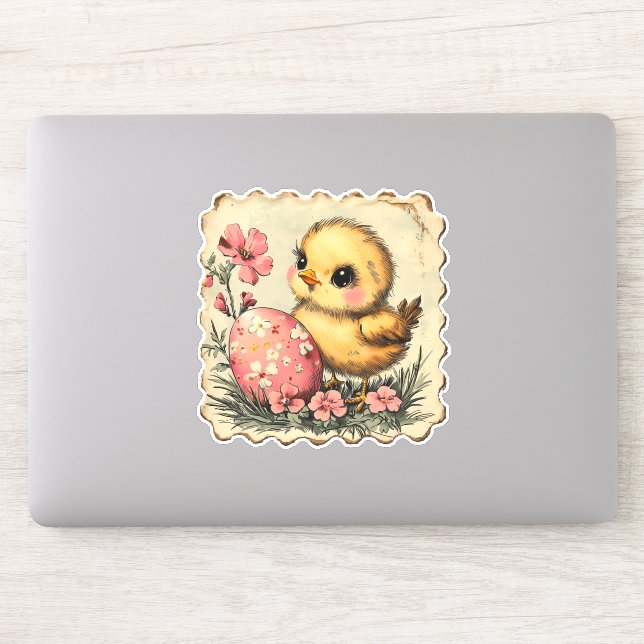Cute Easter Chick Sticker (Computer)
