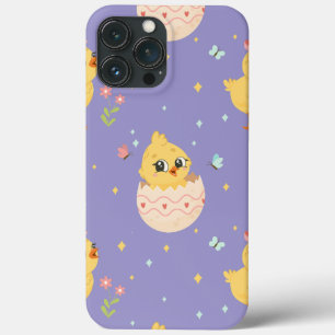 Cute Easter Chick with Pink Bow Seamless Pattern  iPhone 13 Pro Max Case
