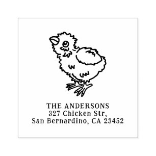Cute Easter Chicken Rubber Stamp