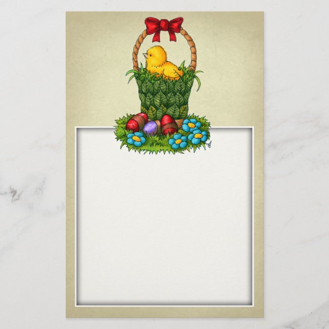 Cute Easter Chicken Stationery (Front)