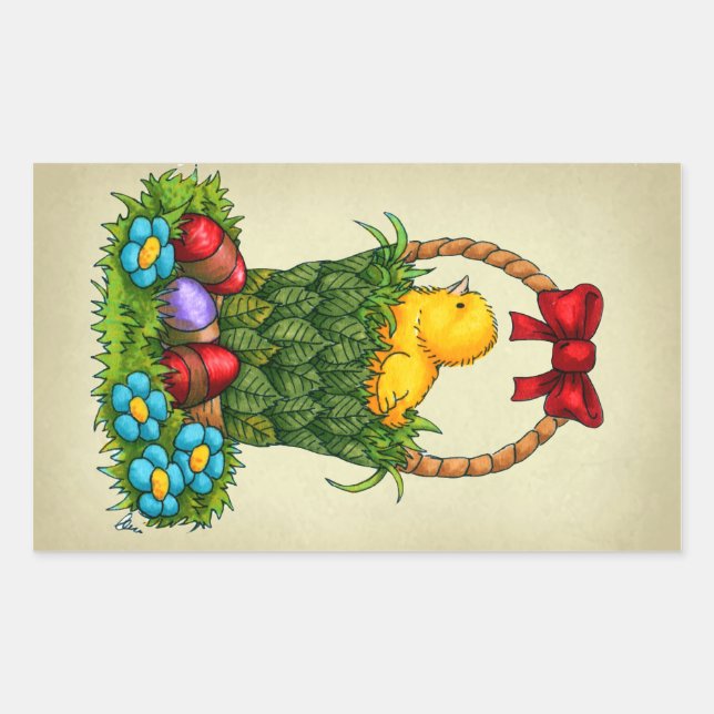 Cute Easter Chicken Sticker (Front)