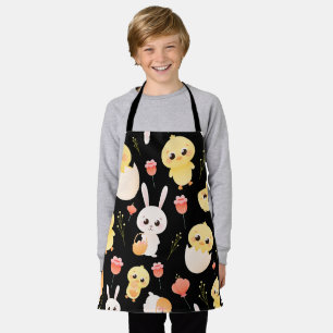 Cute Easter Chicks & Bunnies Seamless Pattern  Apron
