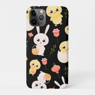 Cute Easter Chicks & Bunnies Seamless Pattern iPhone 11 Pro Case