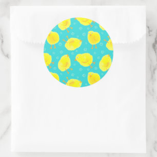 Cute Easter Chicks Pattern Classic Round Sticker