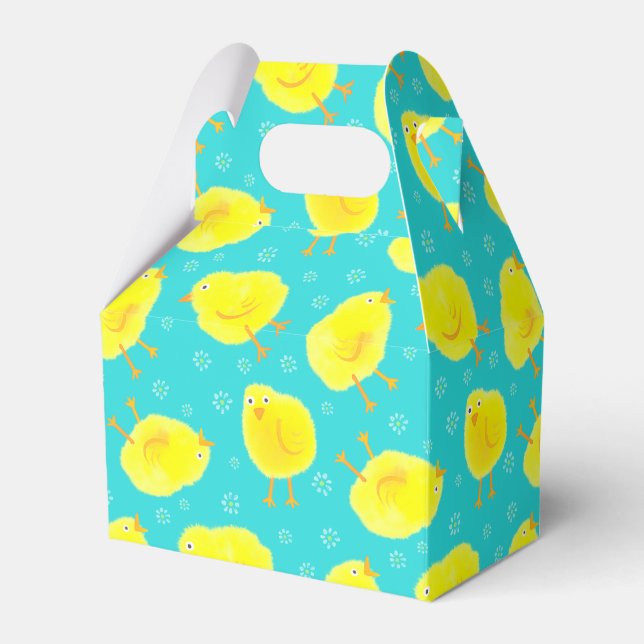 Cute Easter Chicks Pattern Favor Box (Front Side)