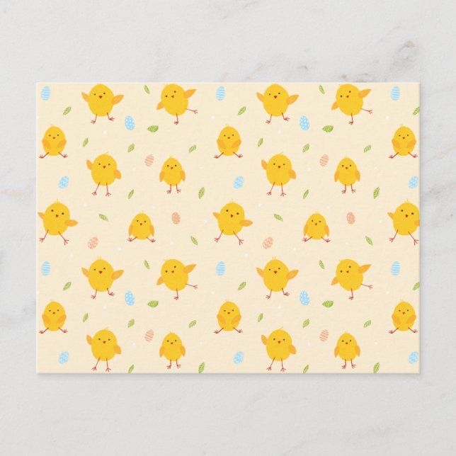 Cute Easter Chicks Pattern Holiday Postcard (Front)