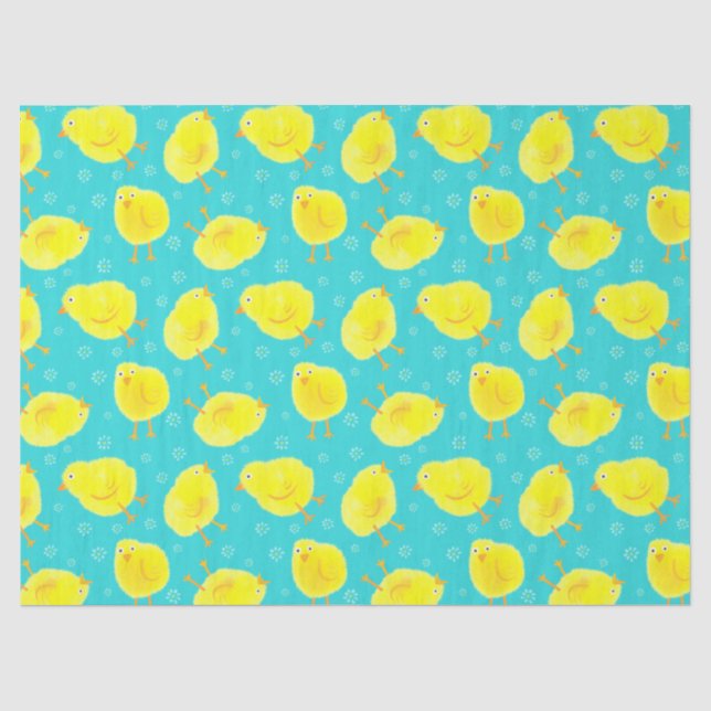 Cute Easter Chicks Pattern Tissue Paper (Front)