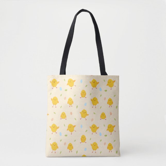 Cute Easter Chicks Pattern Tote Bag (Front)