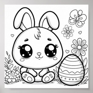 Cute Easter Coloring Pages For Kids Poster