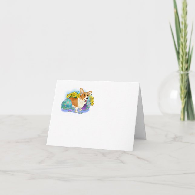 Cute Easter Corgi Holiday Card (Front)