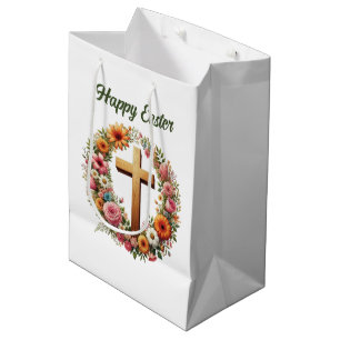 Cute Easter Cross customizable Medium Gift Bag