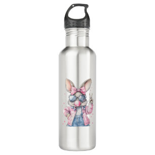 Cute Easter Day Bunny Blowing Bubble Rabbit Women  710 Ml Water Bottle