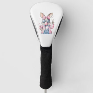 Cute Easter Day Bunny Blowing Bubble Rabbit Women  Golf Head Cover
