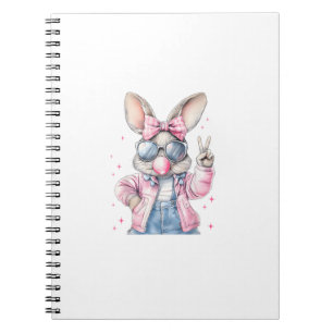 Cute Easter Day Bunny Blowing Bubble Rabbit Women  Notebook