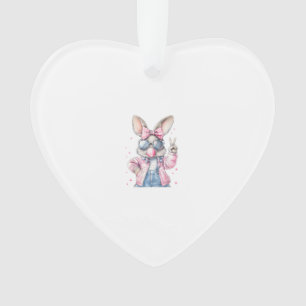 Cute Easter Day Bunny Blowing Bubble Rabbit Women  Ornament