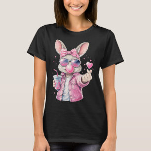 Cute Easter Day Bunny Blowing Bubble Rabbit Women T-Shirt