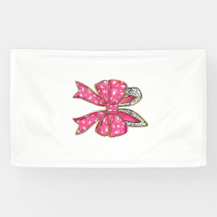 Cute Easter Day Coquette Bow Bunny Rabbit Womens G Banner