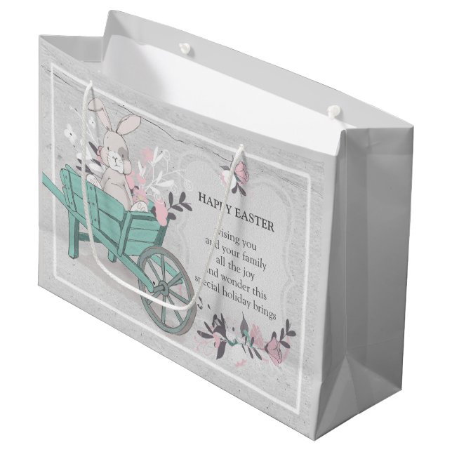 Cute Easter Design Large Gift Bag (Front Angled)