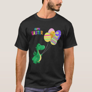 Cute Easter Dino Balloon Design T-Shirt