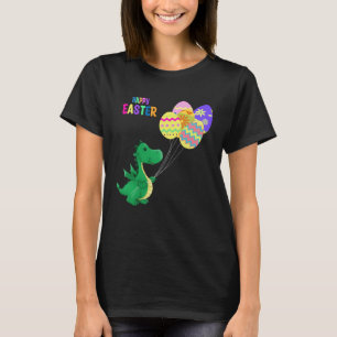 Cute Easter Dino Balloon Design T-Shirt