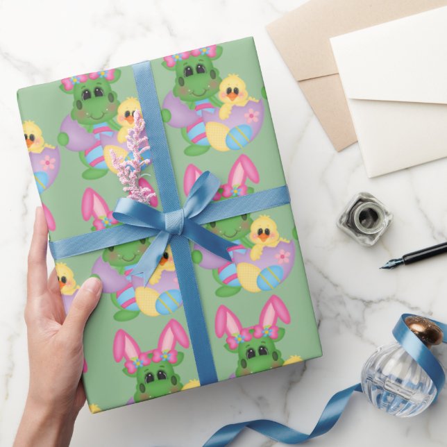 Cute Easter Dragon and chick wrapping paper (Gifting)
