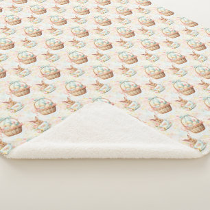 Cute Easter Easter Bunny Sherpa Blanket